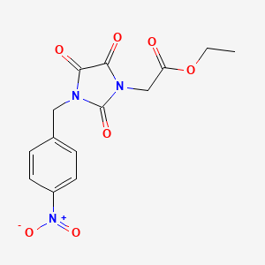 molecular formula C14H13N3O7 B2390432 Ethyl 2-[3-(4-nitrobenzyl)-2,4,5-trioxo-1-imidazolidinyl]acetate CAS No. 303986-62-1