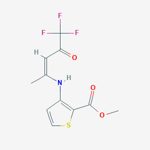 molecular formula C11H10F3NO3S B2390433 methyl 3-{[(Z)-4,4,4-trifluoro-1-methyl-3-oxo-1-butenyl]amino}-2-thiophenecarboxylate CAS No. 882747-69-5