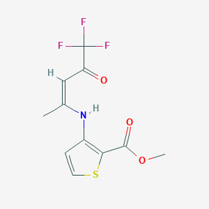 molecular formula C11H10F3NO3S B2390433 3-{[(2Z)-5,5,5-三氟-4-氧代戊-2-烯-2-基]氨基}噻吩-2-羧酸甲酯 CAS No. 882747-69-5