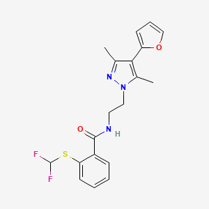 2-((difluoromethyl)thio)-N-(2-(4-(furan-2-yl)-3,5-dimethyl-1H-pyrazol-1-yl)ethyl)benzamide