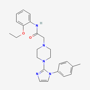molecular formula C24H29N5O2 B2390446 N-(2-ethoxyphenyl)-2-(4-(1-(p-tolyl)-1H-imidazol-2-yl)piperazin-1-yl)acetamide CAS No. 1021105-58-7