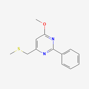 molecular formula C13H14N2OS B2390447 4-Methoxy-6-((methylsulfanyl)methyl)-2-phenylpyrimidine CAS No. 477886-17-2