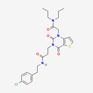 molecular formula C25H31ClN4O4S B2390453 N-(4-chlorophenethyl)-3-(1-(2-(dipropylamino)-2-oxoethyl)-2,4-dioxo-1,2-dihydrothieno[3,2-d]pyrimidin-3(4H)-yl)propanamide CAS No. 899938-25-1