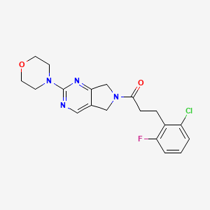 molecular formula C19H20ClFN4O2 B2390456 3-(2-chloro-6-fluorophenyl)-1-(2-morpholino-5H-pyrrolo[3,4-d]pyrimidin-6(7H)-yl)propan-1-one CAS No. 2034224-05-8