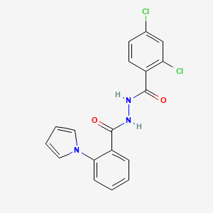 molecular formula C18H13Cl2N3O2 B2390460 N'-(2,4-dichlorobenzoyl)-2-(1H-pyrrol-1-yl)benzenecarbohydrazide CAS No. 478062-99-6