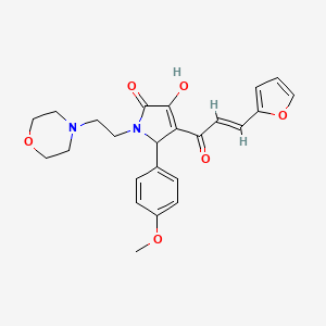 molecular formula C24H26N2O6 B2390466 (E)-4-(3-(furan-2-yl)acryloyl)-3-hydroxy-5-(4-methoxyphenyl)-1-(2-morpholinoethyl)-1H-pyrrol-2(5H)-one CAS No. 862315-02-4