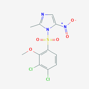 molecular formula C11H9Cl2N3O5S B239047 1-[(3,4-dichloro-2-methoxyphenyl)sulfonyl]-2-methyl-5-nitro-1H-imidazole 