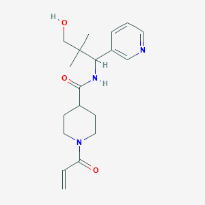 N-(3-Hydroxy-2,2-dimethyl-1-pyridin-3-ylpropyl)-1-prop-2-enoylpiperidine-4-carboxamide