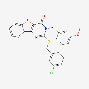 2-[(3-chlorobenzyl)sulfanyl]-3-(3-methoxybenzyl)[1]benzofuro[3,2-d]pyrimidin-4(3H)-one