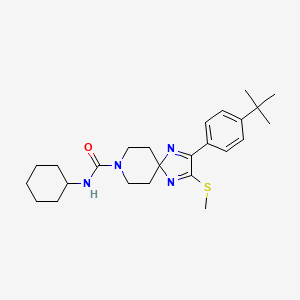 2-(4-tert-butylphenyl)-N-cyclohexyl-3-(methylthio)-1,4,8-triazaspiro[4.5]deca-1,3-diene-8-carboxamide