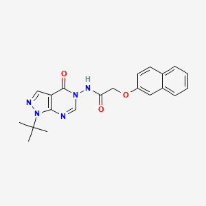 molecular formula C21H21N5O3 B2390481 N-(1-(tert-butyl)-4-oxo-1H-pyrazolo[3,4-d]pyrimidin-5(4H)-yl)-2-(naphthalen-2-yloxy)acetamide CAS No. 899995-64-3