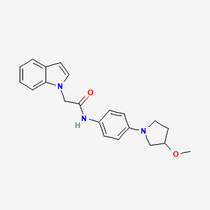 2-(1H-indol-1-yl)-N-[4-(3-methoxypyrrolidin-1-yl)phenyl]acetamide