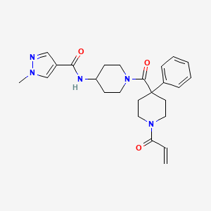 1-Methyl-N-[1-(4-phenyl-1-prop-2-enoylpiperidine-4-carbonyl)piperidin-4-yl]pyrazole-4-carboxamide