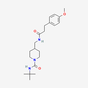 molecular formula C21H33N3O3 B2390503 N-(tert-butyl)-4-((3-(4-methoxyphenyl)propanamido)methyl)piperidine-1-carboxamide CAS No. 1234841-82-7