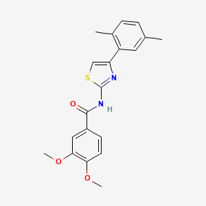 molecular formula C20H20N2O3S B2390509 N-[4-(2,5-dimethylphenyl)-1,3-thiazol-2-yl]-3,4-dimethoxybenzamide CAS No. 312608-53-0