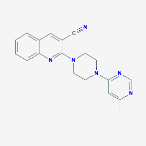 molecular formula C19H18N6 B2390510 2-[4-(6-Methylpyrimidin-4-yl)piperazin-1-yl]quinoline-3-carbonitrile CAS No. 2415603-94-8
