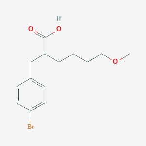 molecular formula C14H19BrO3 B2390511 2-[(4-Bromophenyl)methyl]-6-methoxyhexanoic acid CAS No. 1917420-50-8