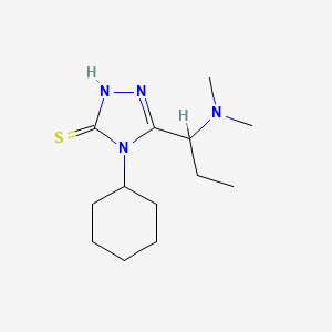 molecular formula C13H24N4S B2390514 4-cyclohexyl-5-[1-(dimethylamino)propyl]-4H-1,2,4-triazole-3-thiol CAS No. 790232-41-6