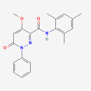 molecular formula C21H21N3O3 B2390515 N-mesityl-4-methoxy-6-oxo-1-phenyl-1,6-dihydropyridazine-3-carboxamide CAS No. 1005302-48-6