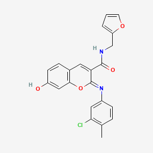 molecular formula C22H17ClN2O4 B2390522 (2Z)-2-[(3-氯-4-甲基苯基)亚氨基]-N-(呋喃-2-基甲基)-7-羟基-2H-色烯-3-甲酰胺 CAS No. 1327184-87-1