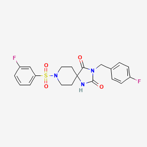 3-(4-Fluorobenzyl)-8-((3-fluorophenyl)sulfonyl)-1,3,8-triazaspiro[4.5]decane-2,4-dione