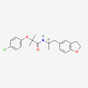 molecular formula C21H24ClNO3 B2390531 2-(4-chlorophenoxy)-N-(1-(2,3-dihydrobenzofuran-5-yl)propan-2-yl)-2-methylpropanamide CAS No. 2034349-85-2