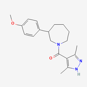 molecular formula C19H25N3O2 B2390532 (3,5-dimethyl-1H-pyrazol-4-yl)(3-(4-methoxyphenyl)azepan-1-yl)methanone CAS No. 1786253-83-5