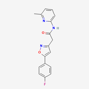 molecular formula C17H14FN3O2 B2390539 2-(5-(4-氟苯基)异噁唑-3-基)-N-(6-甲基吡啶-2-基)乙酰胺 CAS No. 952985-04-5