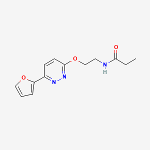 molecular formula C13H15N3O3 B2390543 N-(2-((6-(呋喃-2-基)吡哒嗪-3-基)氧基)乙基)丙酰胺 CAS No. 920376-84-7