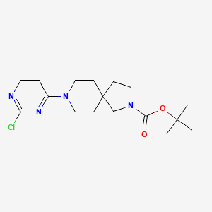 molecular formula C17H25ClN4O2 B2390558 Tert-butyl 8-(2-chloropyrimidin-4-yl)-2,8-diazaspiro[4.5]decane-2-carboxylate CAS No. 2378502-76-0