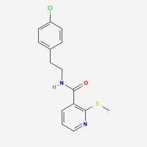 molecular formula C15H15ClN2OS B2390572 N-[2-(4-chlorophenyl)ethyl]-2-(methylthio)nicotinamide CAS No. 871493-26-4