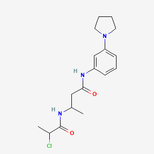 molecular formula C17H24ClN3O2 B2390579 3-(2-Chloropropanoylamino)-N-(3-pyrrolidin-1-ylphenyl)butanamide CAS No. 2411276-76-9