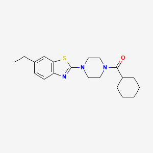 molecular formula C20H27N3OS B2390589 Cyclohexyl(4-(6-ethylbenzo[d]thiazol-2-yl)piperazin-1-yl)methanone CAS No. 897468-02-9