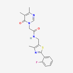 2-(4,5-dimethyl-6-oxopyrimidin-1(6H)-yl)-N-((2-(2-fluorophenyl)-4-methylthiazol-5-yl)methyl)acetamide