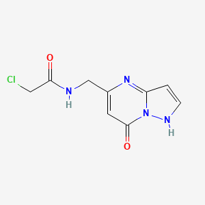molecular formula C9H9ClN4O2 B2390605 2-Chloro-N-[(7-oxo-1H-pyrazolo[1,5-a]pyrimidin-5-yl)methyl]acetamide CAS No. 2411239-49-9