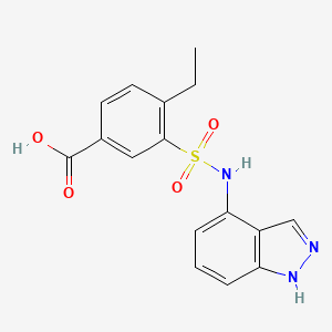 molecular formula C16H15N3O4S B2390609 4-ethyl-3-[(1H-indazol-4-yl)sulfamoyl]benzoic acid CAS No. 1389553-66-5