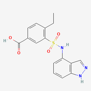 molecular formula C16H15N3O4S B2390609 4-エチル-3-[(1H-インダゾール-4-イル)スルファモイル]安息香酸 CAS No. 1389553-66-5