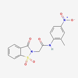 molecular formula C16H13N3O6S B2390616 2-(1,1-二氧化-3-氧代苯并[d]异噻唑-2(3H)-基)-N-(2-甲基-4-硝基苯基)乙酰胺 CAS No. 899756-92-4