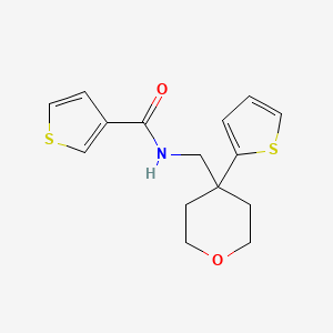 molecular formula C15H17NO2S2 B2390623 N-((4-(噻吩-2-基)四氢-2H-吡喃-4-基)甲基)噻吩-3-甲酰胺 CAS No. 1207033-00-8