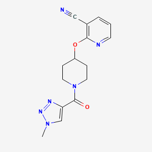 molecular formula C15H16N6O2 B2390626 2-((1-(1-methyl-1H-1,2,3-triazole-4-carbonyl)piperidin-4-yl)oxy)nicotinonitrile CAS No. 1797270-28-0