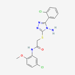 molecular formula C17H15Cl2N5O2S B2390634 2-{[4-氨基-5-(2-氯苯基)-4H-1,2,4-三唑-3-基]硫代}-N-(5-氯-2-甲氧基苯基)乙酰胺 CAS No. 905765-04-0