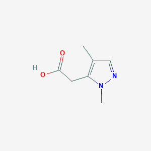 molecular formula C7H10N2O2 B2390636 (1,4-dimethyl-1H-pyrazol-5-yl)acetic acid CAS No. 1071814-38-4