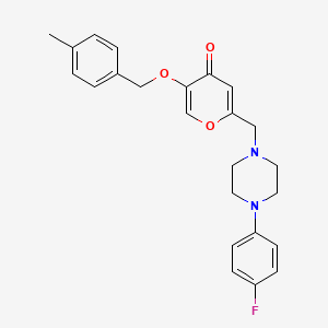 molecular formula C24H25FN2O3 B2390641 2-[[4-(4-Fluorophenyl)piperazin-1-yl]methyl]-5-[(4-methylphenyl)methoxy]pyran-4-one CAS No. 898442-10-9