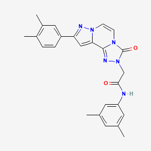 molecular formula C25H24N6O2 B2390646 N-(3,5-dimethylphenyl)-2-[9-(3,4-dimethylphenyl)-3-oxopyrazolo[1,5-a][1,2,4]triazolo[3,4-c]pyrazin-2(3H)-yl]acetamide CAS No. 1207034-90-9