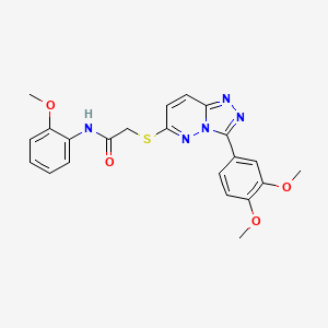 molecular formula C22H21N5O4S B2390652 2-((3-(3,4-dimethoxyphenyl)-[1,2,4]triazolo[4,3-b]pyridazin-6-yl)thio)-N-(2-methoxyphenyl)acetamide CAS No. 852437-52-6
