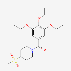 molecular formula C19H29NO6S B2390655 (4-(甲磺酰基)哌啶-1-基)(3,4,5-三乙氧基苯基)甲酮 CAS No. 1448068-85-6