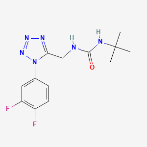 molecular formula C13H16F2N6O B2390667 1-(叔丁基)-3-((1-(3,4-二氟苯基)-1H-四唑-5-基)甲基)脲 CAS No. 941965-06-6