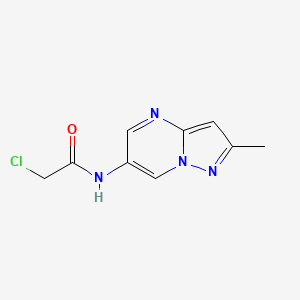 molecular formula C9H9ClN4O B2390674 2-Chloro-N-(2-methylpyrazolo[1,5-a]pyrimidin-6-yl)acetamide CAS No. 2411276-79-2