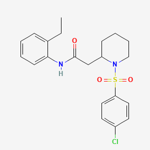 molecular formula C21H25ClN2O3S B2390685 2-(1-((4-氯苯基)磺酰基)哌啶-2-基)-N-(2-乙基苯基)乙酰胺 CAS No. 941955-80-2