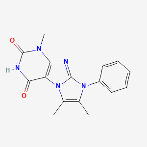 molecular formula C16H15N5O2 B2390688 1,6,7-三甲基-8-苯基-1H-咪唑并[2,1-f]嘌呤-2,4(3H,8H)-二酮 CAS No. 332384-39-1